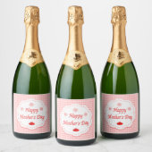 Liefde harten moederdag sparkling wijnetiket (Flessen)
