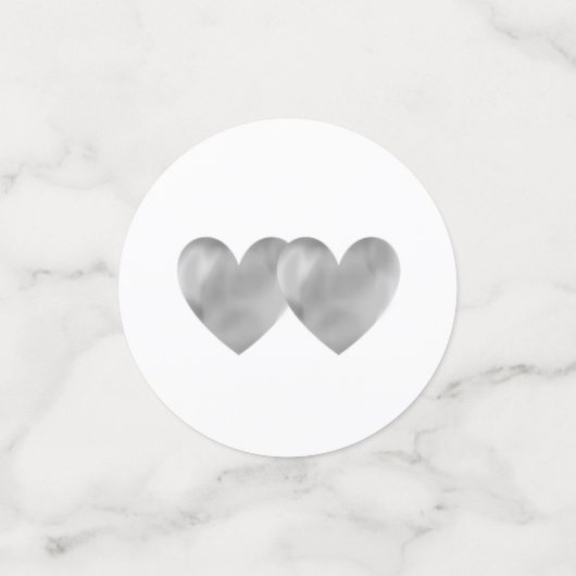 Liefde harten op zwarte en witte gestreepte bruilo confetti (Kleine voorkant)