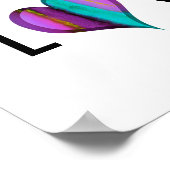 liefde harten poster paars en blauw hart met tekst (Hoek)