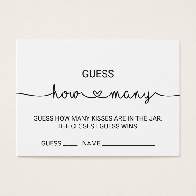 Liefde harten raden hoeveel kissers Kaarten gamen Visitekaartjes (Voorkant)
