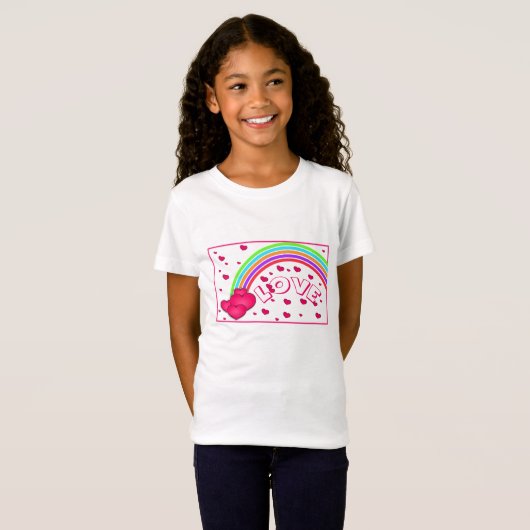 Liefde - Harten - & Rainbows Girls T-Shirt (Voorkant volledig)