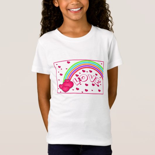 Liefde - Harten - & Rainbows Girls T-Shirt (Voorkant)