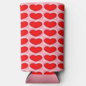 Liefde harten rode vierkanten seltzer blikjeskoeler (Voorkant)