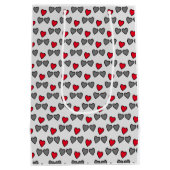 Liefde harten rood en grijs medium cadeauzakje (Achterkant)