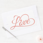 Liefde harten roze en wit bruiloft rechthoekige sticker (Envelop)