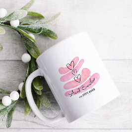Liefde Harten Roze Waterverf Zwangerschap Aankondi Koffiemok