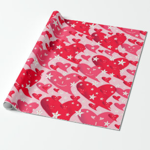 liefde + harten, script + patroon, kleur + fatsoen cadeaupapier