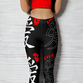 Liefde/harten/teken (Japanse kalligrafie) Leggings