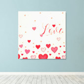 Liefde, Harten, Valentijns, Trouwen - gewikkeld do Canvas Afdruk (Insitu (Houten vloer))