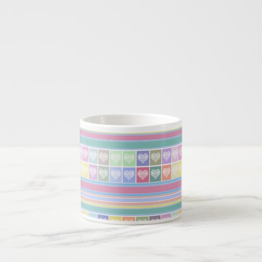 Liefde harten Valentijnsdag design pastelkleuren c Espresso Kop (Voorkant)