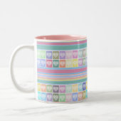Liefde harten Valentijnsdag design pastelkleuren c Tweekleurige Koffiemok (Links)