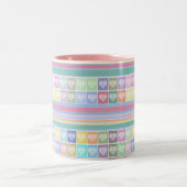 Liefde harten Valentijnsdag design pastelkleuren c Tweekleurige Koffiemok (Center)