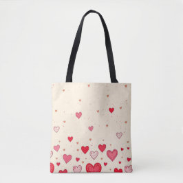 Liefde, Harten, Valentijnse Canvas tas, Trouwen Tote Bag