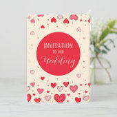 Liefde, Harten, Valentijnse Huwelijk - Uitnodiging (Staand voorkant)