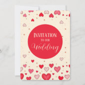 Liefde, Harten, Valentijnse Huwelijk - Uitnodiging (Voorkant)