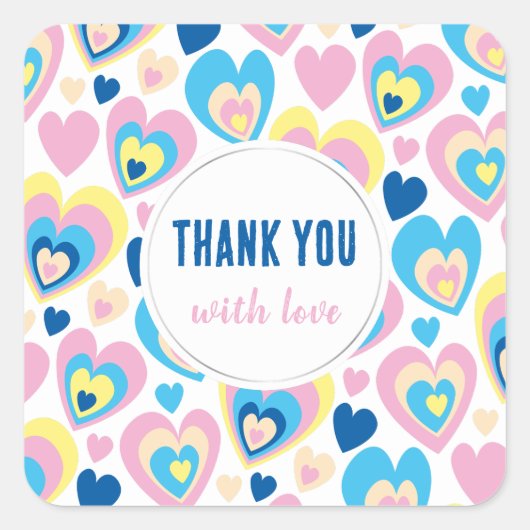 Liefde harten. vierkante sticker (Voorkant)