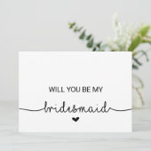 Liefde harten zullen je mijn Bridesmaid zijn Kaart (Staand voorkant)