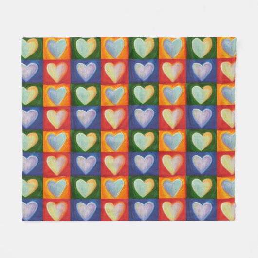 Liefde Hartjes Inspirerende Dekens van Fleece om o (Voorkant (Horizontaal))