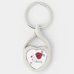 Liefde hartladybug met sleutelring sleutelhanger