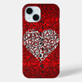 Liefde Hartpatroon Rode iPhone Case (Achterkant)