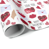 Liefde hartsachtige valentijn dag cadeaupapier (Rol Hoek)