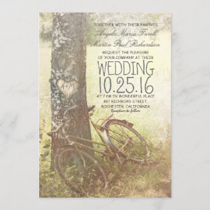 Liefde hartsberk en fietsende bruiloft kaart