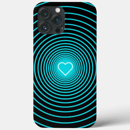 Liefde hartslag cirkels Uw kleuren - Turquoise Case-Mate iPhone Case (Achterkant)