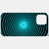 Liefde hartslag cirkels Uw kleuren - Turquoise Case-Mate iPhone Case (Achterkant (horizontaal))