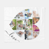 Liefde Hartvormige 11 Foto Collage Wit Fleece Deken (Voorkant (Horizontaal))