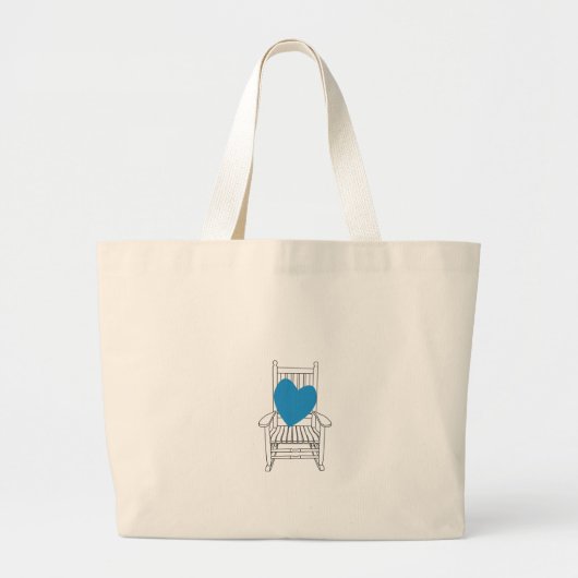 Liefde () Heart Rocking-stoel Grote Tote Bag (Voorkant)