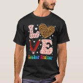 Liefde Heart Trainer Leopard Pset Red Valen T-shirt (Voorkant)