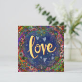 Liefde  Hearts Flowers Inspirerend Bedankkaart (Staand voorkant)