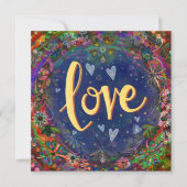 Liefde  Hearts Flowers Inspirerend Bedankkaart (Voorkant)