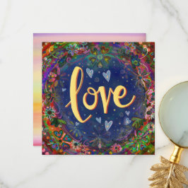 Liefde  Hearts Flowers Inspirerend Bedankkaart