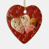 Liefde: "Heb een gelukkige Valentijnsdag" hart Keramisch Ornament (Rechts)