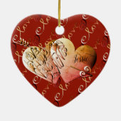 Liefde: "Heb een gelukkige Valentijnsdag" hart Keramisch Ornament (Achterkant)