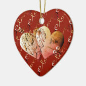 Liefde: "Heb een gelukkige Valentijnsdag" hart Keramisch Ornament (Links)