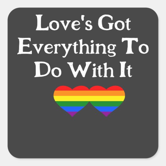 LIEFDE HEEFT ALLES TE MAKEN MET TROTS VIERKANTE STICKER (Voorkant)