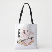 Liefde heeft Bichon vacht Tote Bag (Voorkant)