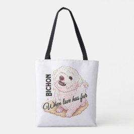 Liefde heeft Bichon vacht  Tote Bag