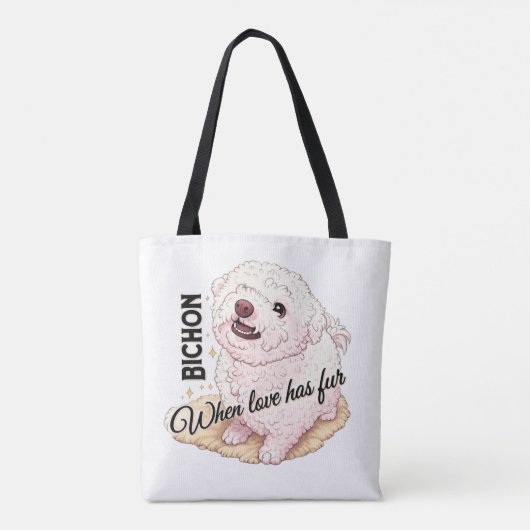 Liefde heeft Bichon vacht Tote Bag (Achterkant)