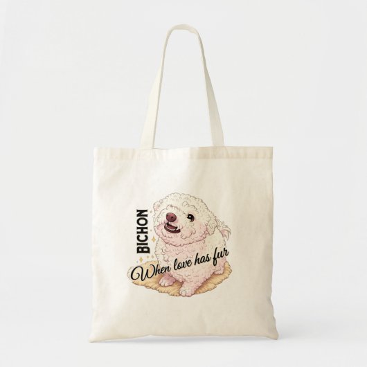 Liefde heeft Bichon vacht Tote Bag (Voorkant)