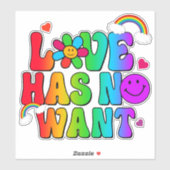 Liefde heeft geen behoefte aan regenboog sticker (Vel)