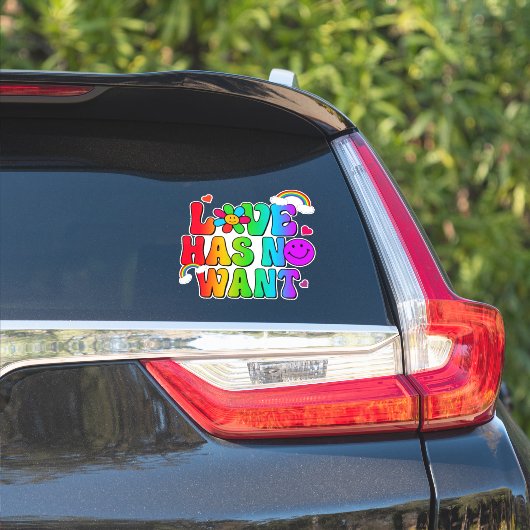 Liefde heeft geen behoefte aan regenboog sticker (Auto Zijkant)