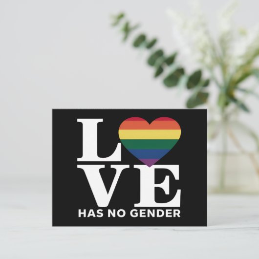 Liefde heeft geen geslacht LGBTQ Rainbow Pride Maa Briefkaart (Staand voorkant)