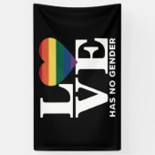 Liefde heeft geen geslacht LGBTQ Rainbow Pride Maa Spandoek (Verticaal)