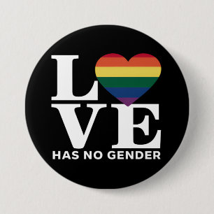 Liefde Heeft Geen Geslacht LGBTQ Regenboog Pride M Ronde Button 7,6 Cm