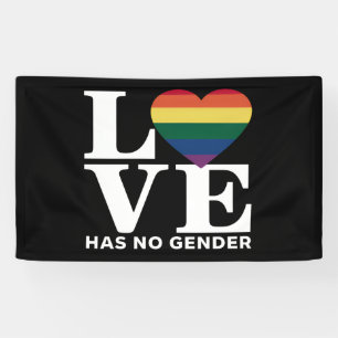 Liefde Heeft Geen Geslacht LGBTQ Regenboog Pride M Spandoek
