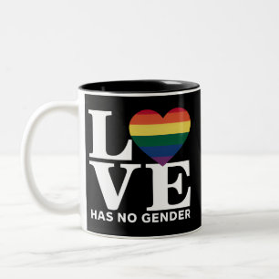 Liefde Heeft Geen Geslacht LGBTQ Regenboog Pride M Tweekleurige Koffiemok
