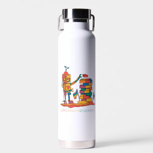 Liefde heeft geen geslacht - Rainbow Wooden Robot Waterfles